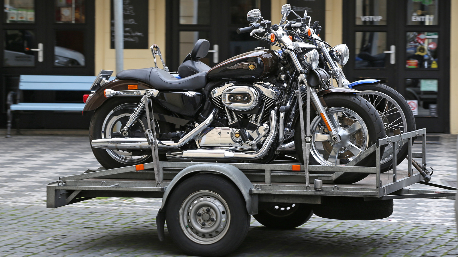 Prague,-,May,17,,2016:,Two,Harley,Davidson,Motorcycles,Mounted